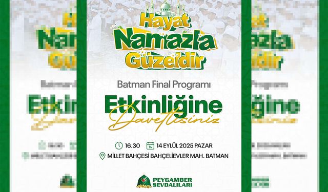 Batmanlılar 14 Eylül'de namaz etkinliğinde buluşuyor