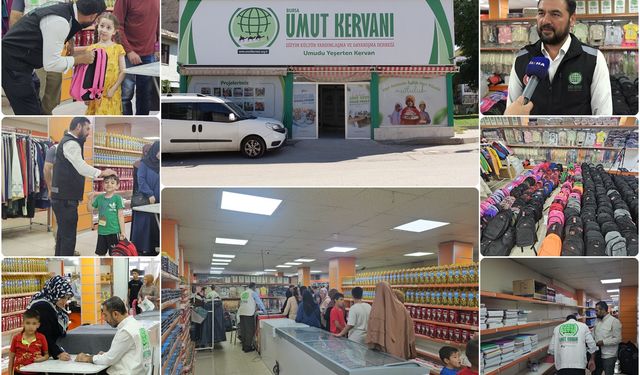 Bursa Umut Kervan'ından yüzlerce ihtiyaç sahibi öğrenciye kırtasiye desteği
