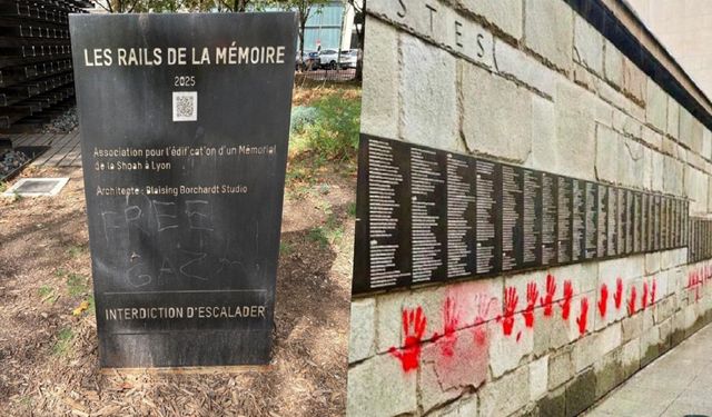 İşgalci siyonist rejime tepkiler büyüyor: Lyon’daki Holokost anıtına “Free Gaza” yazıldı
