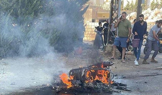 İşgalciler Lübnan'da bir motosikleti bombaladı: Bir şehit