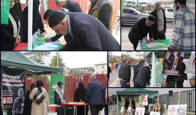 HÜDA PAR Bingöl Gençlik Kolları’ndan “Soykırımcı Siyonistler Yargılansın” İmza Kampanyası