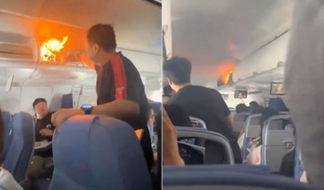 Lityum bataryanın alev alması sonucu yolcu uçağı acil iniş yaptı