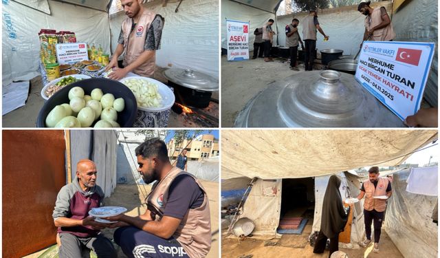 Yetimler Vakfı Gazze'de sıcak yemek dağıtım çalışmalarına devam ediyor