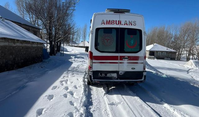 Köy yolları kapalı olan gebe kadın ve yaşlı hasta kurtarıldı
