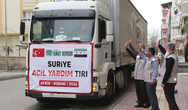 Umut Kervanı Batman'dan Suriye'ye 1 tır insani yardım gönderdi