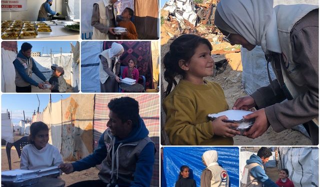 Yetimler Vakfı Gazze'de sıcak yemek dağıtımını sürdürüyor