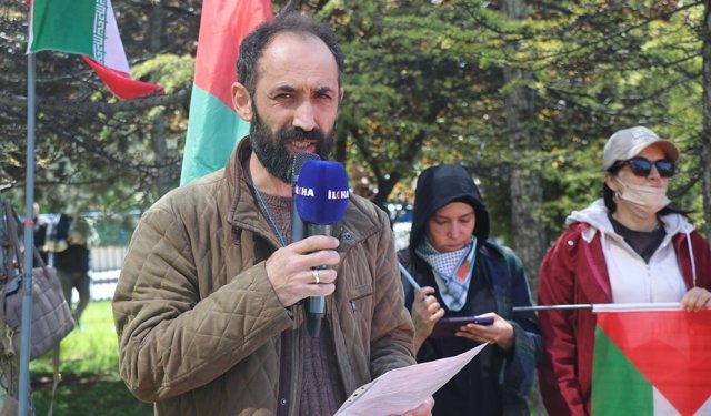 Ankara'da ABD Büyükelçiliği önünde 'Gazze Nöbeti' 13. haftada devam ediyor