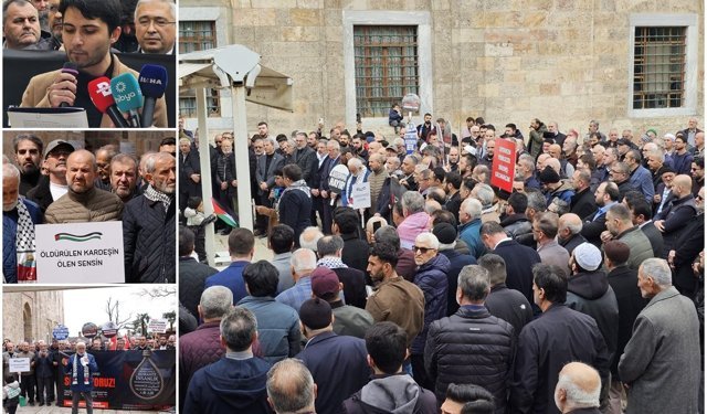 Bursa'da Filistin için tepki: İnsanlık rehin alınmıştır