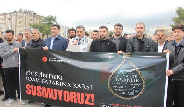 Mardin'de 'idam yasası'na tepki: Filistin için basın açıklaması