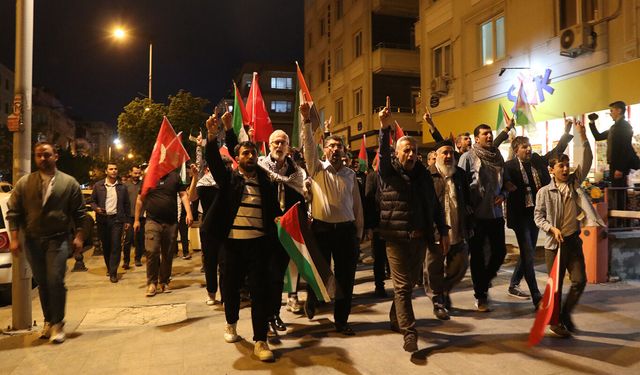 Gaziantep'te Sumud Filosu için basın açıklaması
