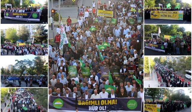 HÜDA PAR Gençlik Kolları'ndan 'Madde Bağımlılığına Hayır!' yürüyüşü