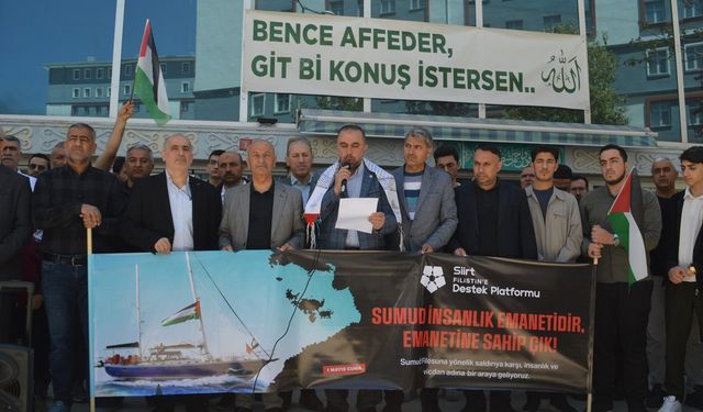 Siirt, Küresel Sumud Filosu'na saldırıyı proteste etti