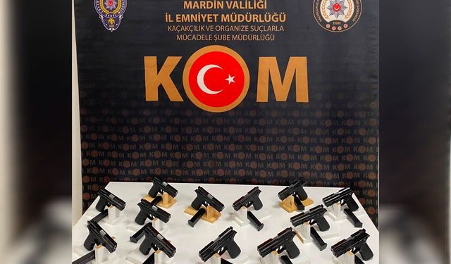 Mardin'de 13 adet ruhsatsız tabanca ve mühimmat ele geçirildi