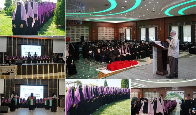 Konya'da 28 ilim talebesi kız öğrenci icazet alarak mezun oldu