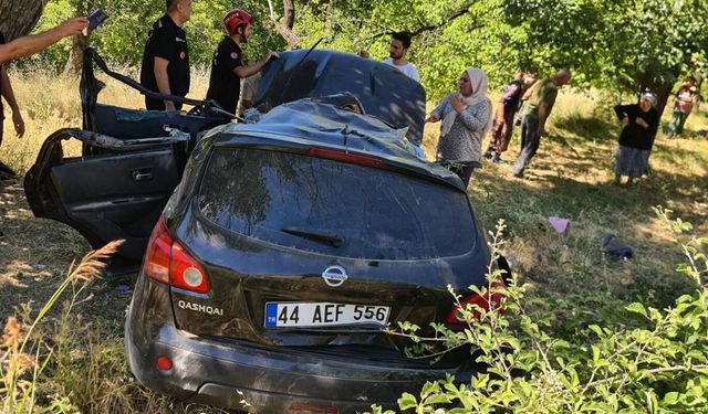 Malatya'da otomobil kayısı bahçesine girdi: 1 ağır yaralı