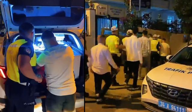 Pendik'te trafiği tehlikeye düşüren düğün konvoyundaki 6 sürücüye ceza
