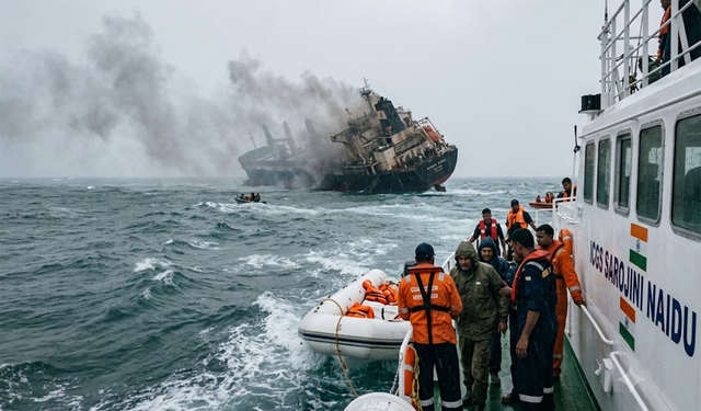 Hindistan açıklarında gemi battı: 2 kişi kurtarıldı, kayıp 22 kişi aranıyor