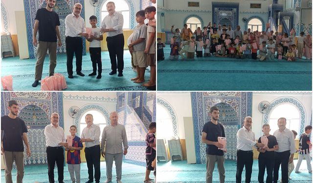 Kur'an kurslarına katılan çocuklara akıllı saat hediye edildi