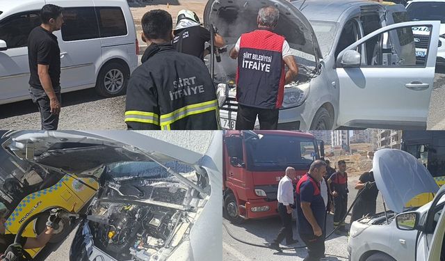 Siirt'te seyir halindeki kamyonette yangın çıktı