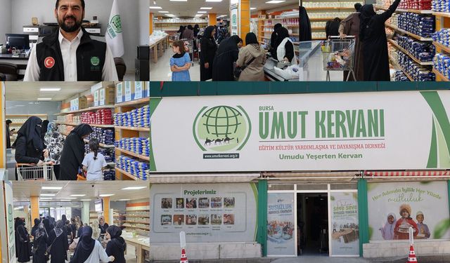 Umut Kervanı Bursa'da yüzlerce aileye gıda ve nakdi yardımında bulundu