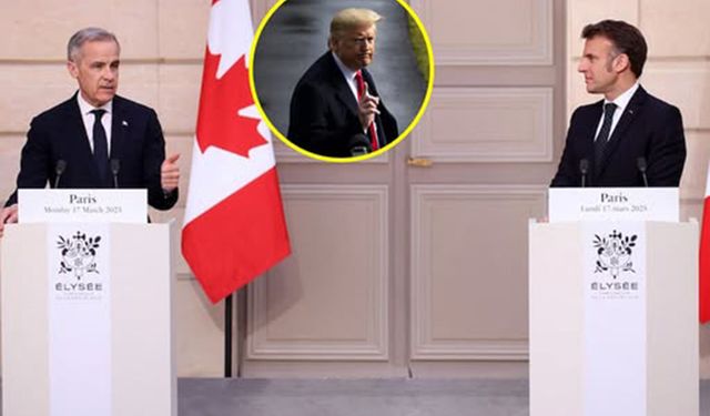 Macron ve Carney, Trump'ın ABD bayrağıyla gösterdiği adada görüşecek