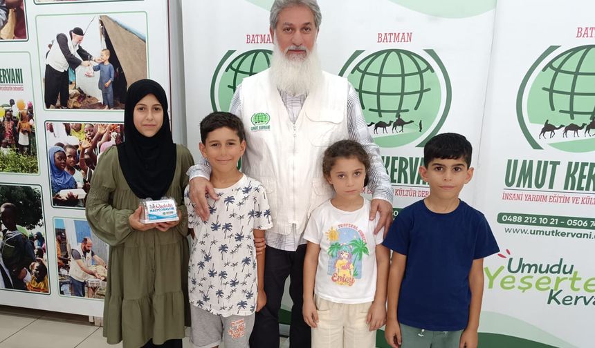 Batmanlı minik yüreklerden Gazze'ye anlamlı destek