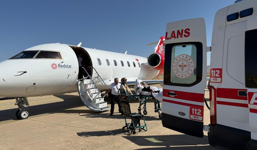 Siirt’te sepsis tanılı hasta, hava ambulansıyla İstanbul’a sevk edildi