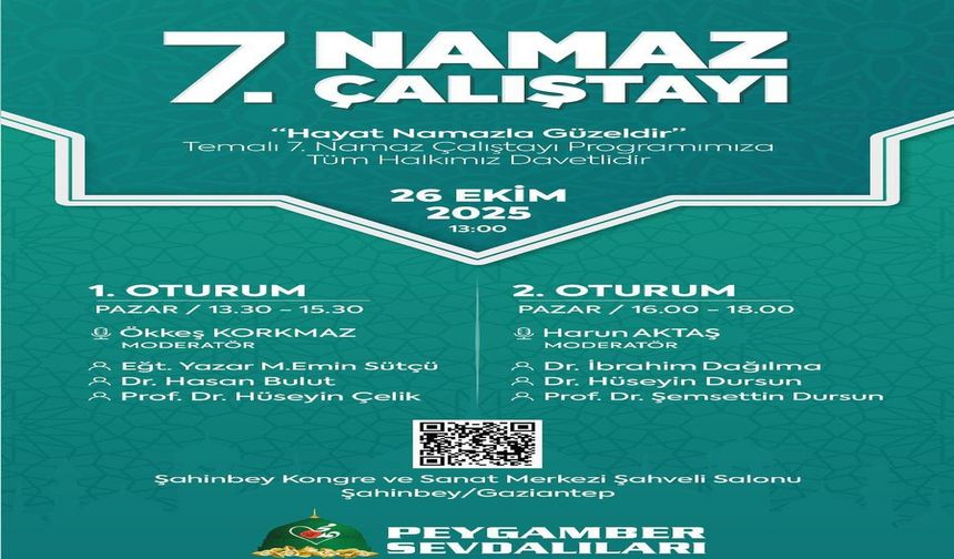Namaz Çalıştayı'nın 7'ncisi Gaziantep'te düzenlenecek