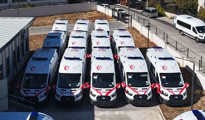 Gaziantep Şehir Hastanesi bünyesine 16 yeni ambulans eklendi