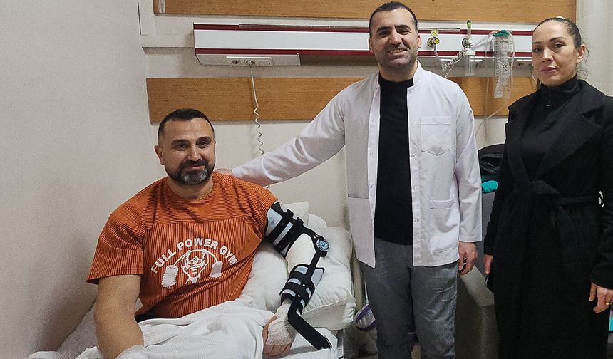 Batman'da 200 kiloluk ağırlık sonrası kopan tendon ameliyatla onarıldı