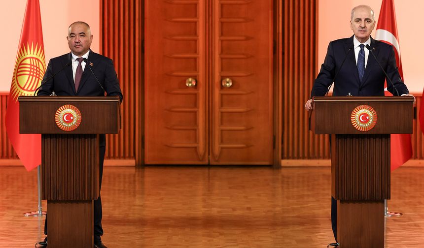 Kurtulmuş, Kırgız Meclis Başkanı Uulu ile ortak basın toplantısı düzenledi