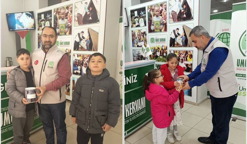 Minik yüreklerden Gazze'ye anlamlı bağış