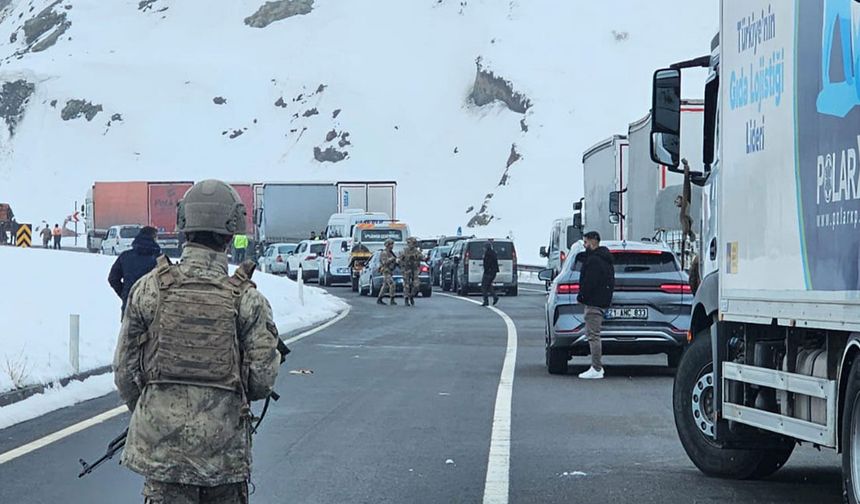 Van-Hakkari karayoluna çığ düştü: Çok sayıda araç mahsur kaldı