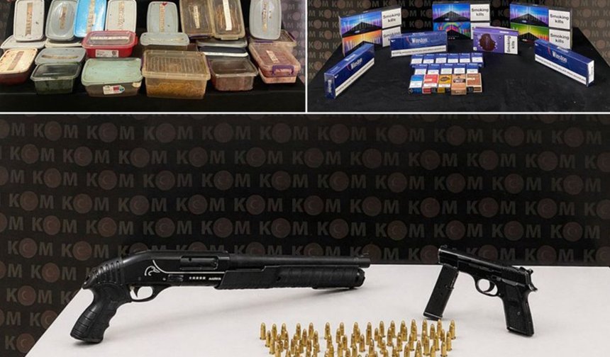 Bayburt'ta kaçakçılık operasyonu: Çok sayıda silah ele geçirildi