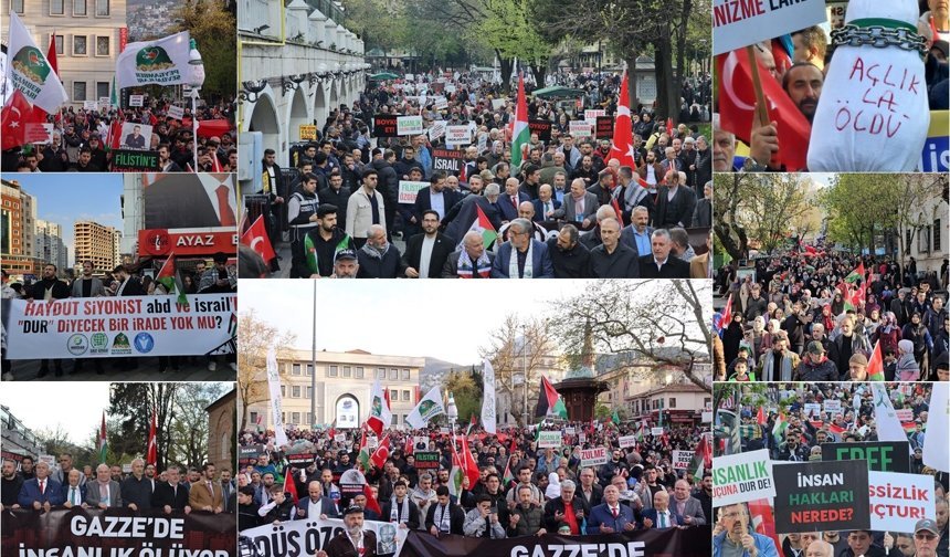 Bursa'da Filistin için kitlesel yürüyüş: Dünya siyonizmden kurtulacak