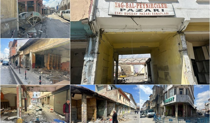 Konya'nın köklü çarşılarından Yağ-Bal Peynirciler Pazarı yıkılıyor