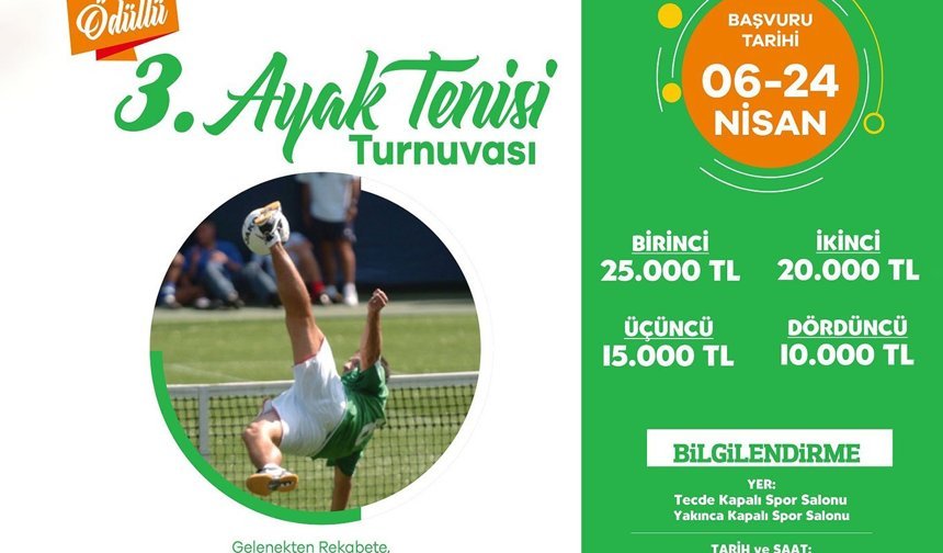 Yeşilyurt Belediyesi ayak tenisi turnuvası düzenliyor