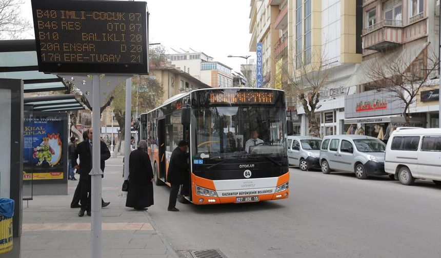 Gaziantep'te bayram boyunca toplu taşıma ücretsiz olacak