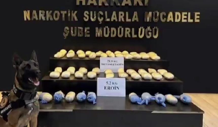 Hakkari'de 27 kilogram uyuşturucu ele geçirildi