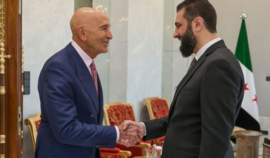Suriye Cumhurbaşkanı Şara, Barrack'ı kabul etti