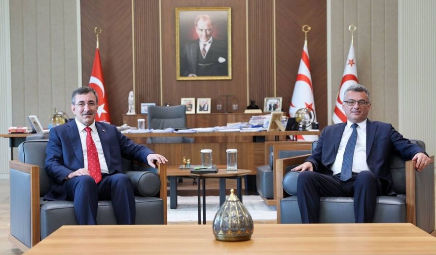 Cumhurbaşkanı Yardımcısı Yılmaz, KKTC Cumhurbaşkanı Erhürman ile bir araya geldi