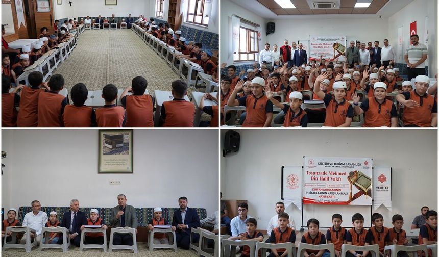 Gaziantep'te '1001 hayır şartı' projesi kapsamında bin adet rahle Kur'an kurslarına teslim edildi