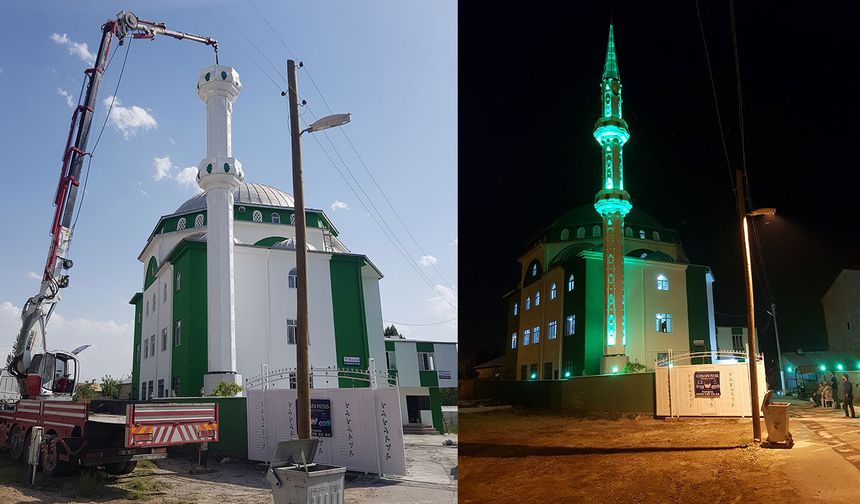 İmamlıktan emekli oldu, cami minaresi yapmaya başladı