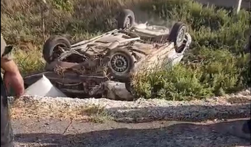 Kontrolden çıkan otomobil takla attı: 4 yaralı
