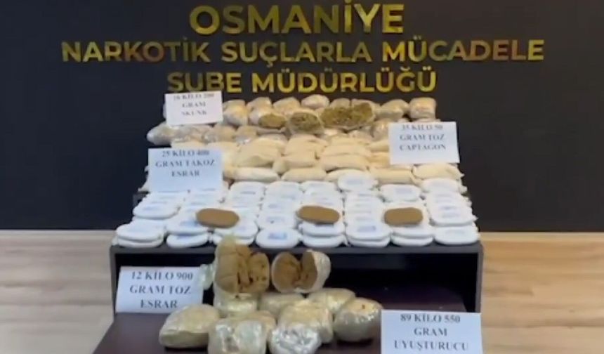 Osmaniye'de 89 kilo uyuşturucu ele geçirildi