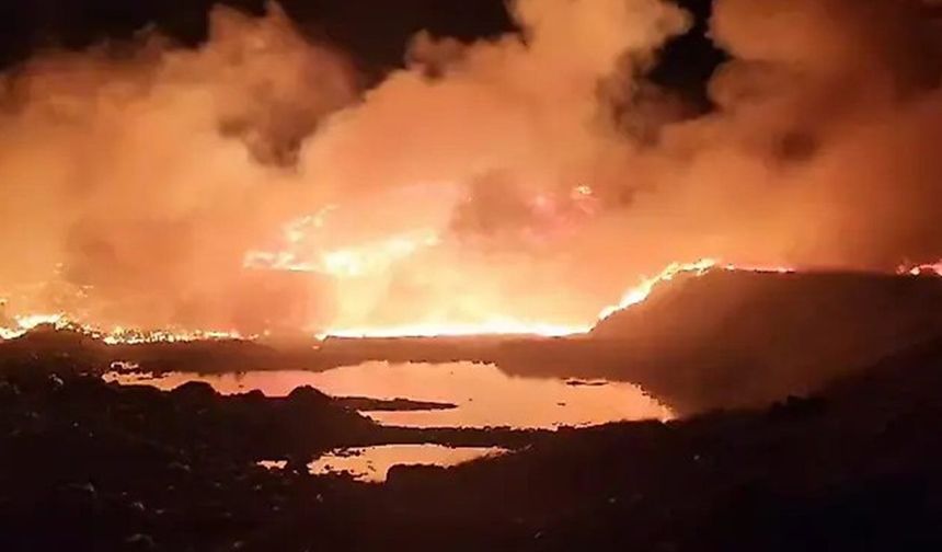 Siirt'te katı atık tesisinde yangın
