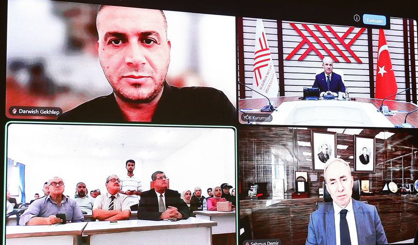 YÖK Başkanı Özvar, Gazze İslam Üniversitesinde akademik yıl açılış dersini verdi