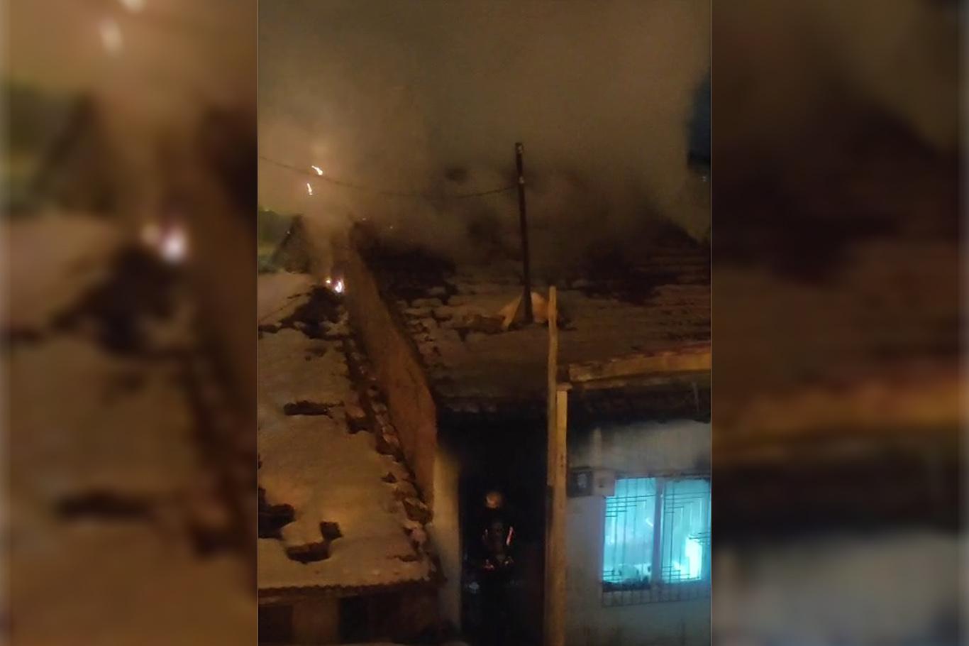 Tek katlı evde çıkan yangın korkuttu