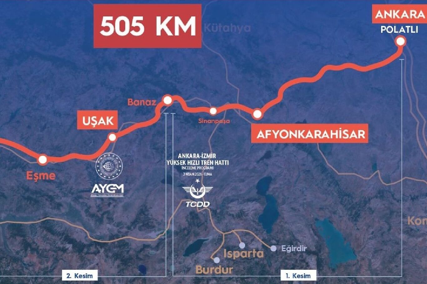 Ankara-İzmir hızlı tren hattı ile seyahat süresi önemli ölçüde kısalacak