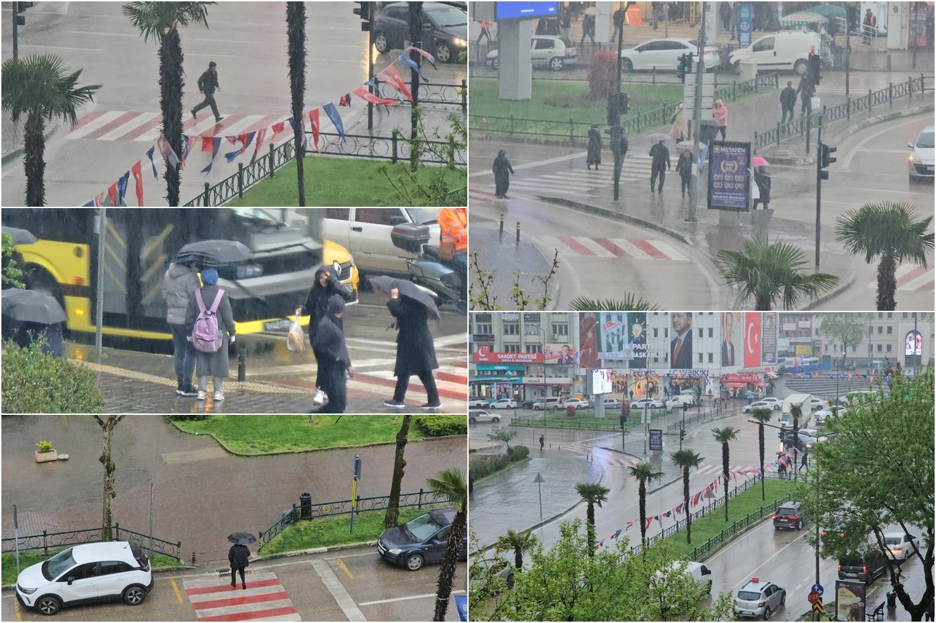 Bursa'da sağanak yağış etkili oldu